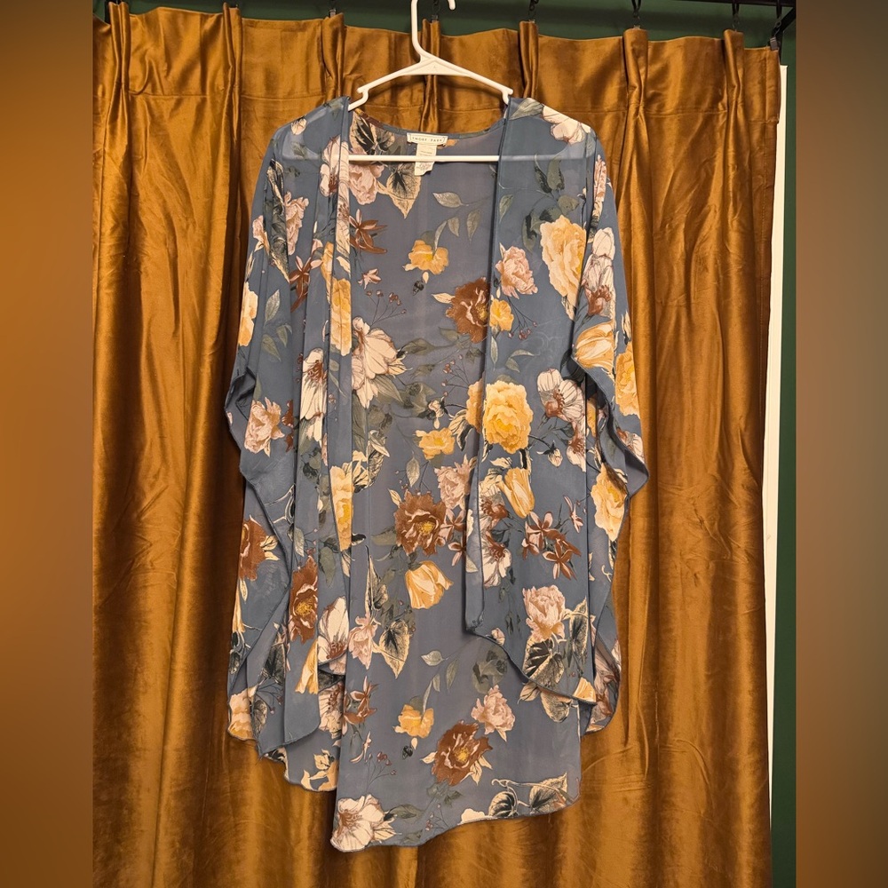 Emory Park Blue Floral Kimono Tunic